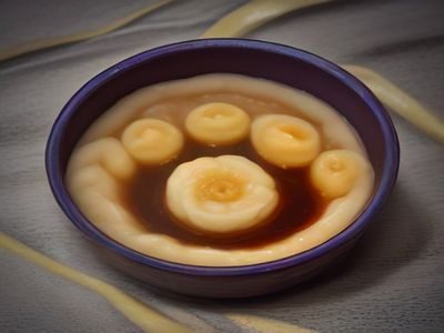 俯拍视角下的工作台，放着一台显示51吃瓜域名导航页面的笔记本电脑，旁边是一杯绿茶和翻开的工作笔记本